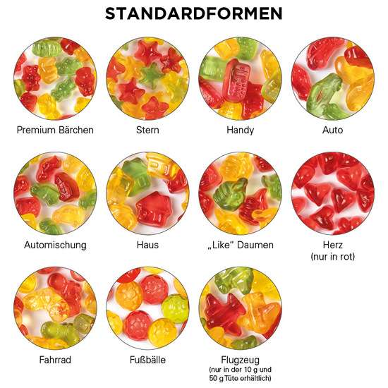 Minitüte, 15 g, kompostierbare Folie weiß, Trolli Weihnachtsmischung