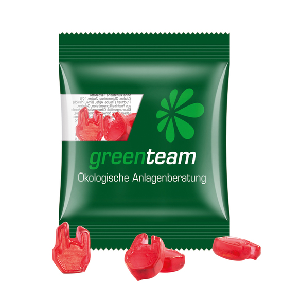 Minitüte Sonderform, 15 g, Folie kompostierbar transparent, Trolli Fruchtgummi