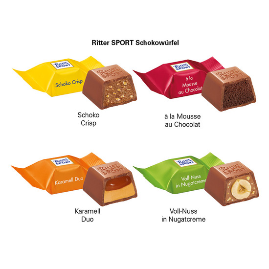 Kleines Präsent, Ritter SPORT Schokowürfel Schoko Crisp