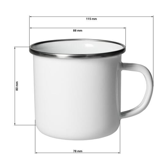 Emaille-Becher "Cozy",300 ml, weiß
