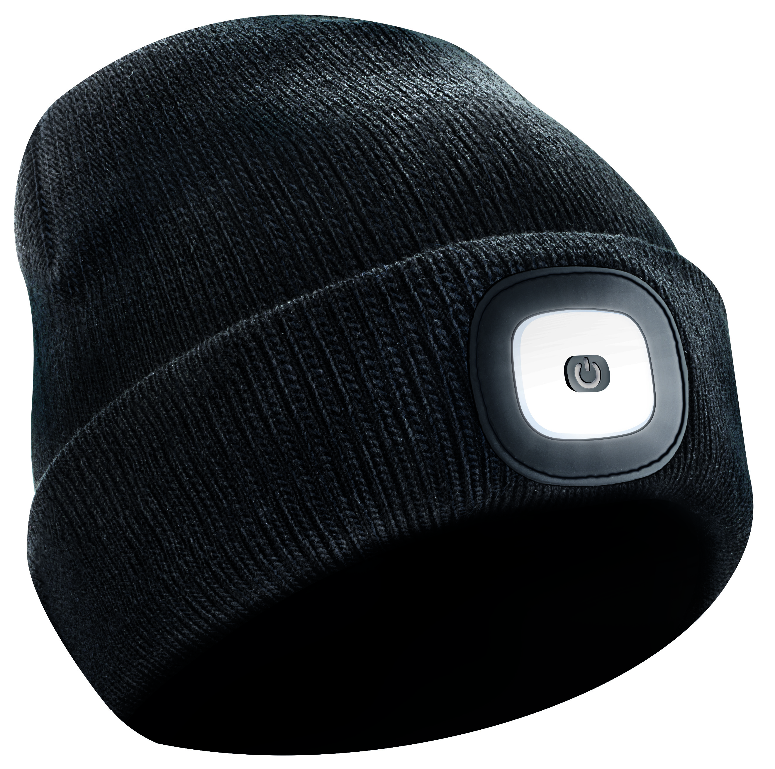 Beanie-Strickmütze mit herausnehmbarem LED-Licht und Stirnband