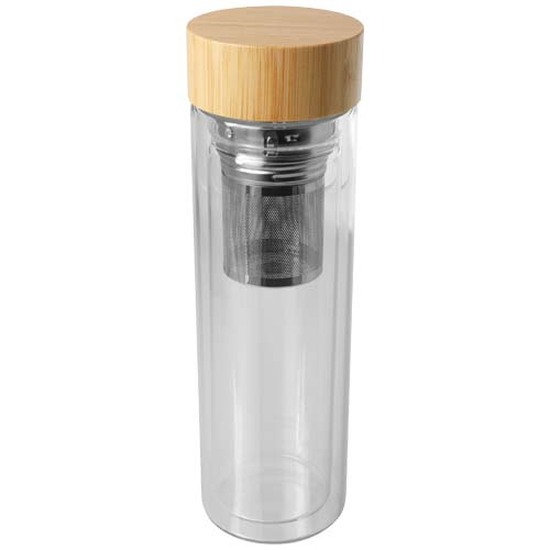 Bailey 400 ml Flasche aus Borosilikatglas mit Infuser und Bambusdeckel