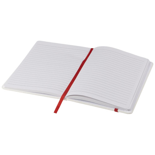 Spectrum weißes A5 Notizbuch mit farbigem Gummiband