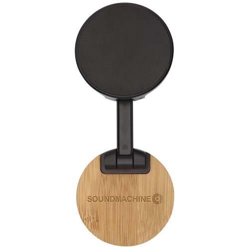 Alcor Klappbare magnetische Smartphonehalterung aus recyceltem Kunststoff mit Bambusdetails