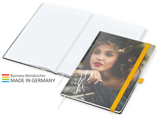 Notizbuch Match-Book White Bestseller A4 Cover-Star gloss-individuell, gelb