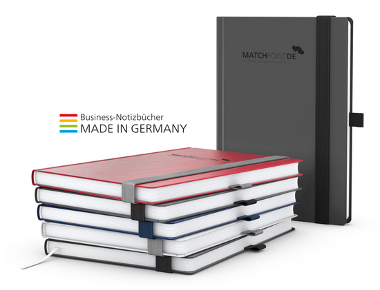 Notizbuch Vision-Book White Bestseller A5, anthrazit inkl. Prägung schwarz-glänzend