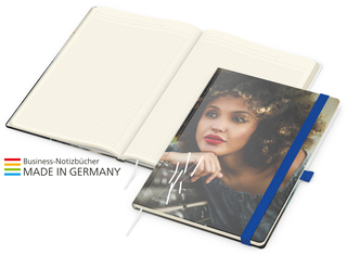 Match-Book Creme Bestseller A4 Cover-Star gloss-individuell, mittelblau