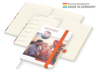 Buchkalender Match-Hybrid Creme Bestseller, Cover-Star matt, orange