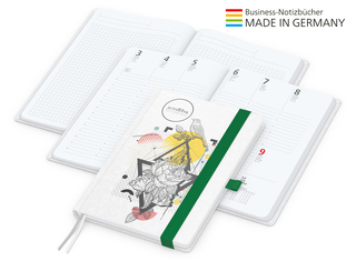 Buchkalender Match-Hybrid White Bestseller A5, Natura individuell, grün