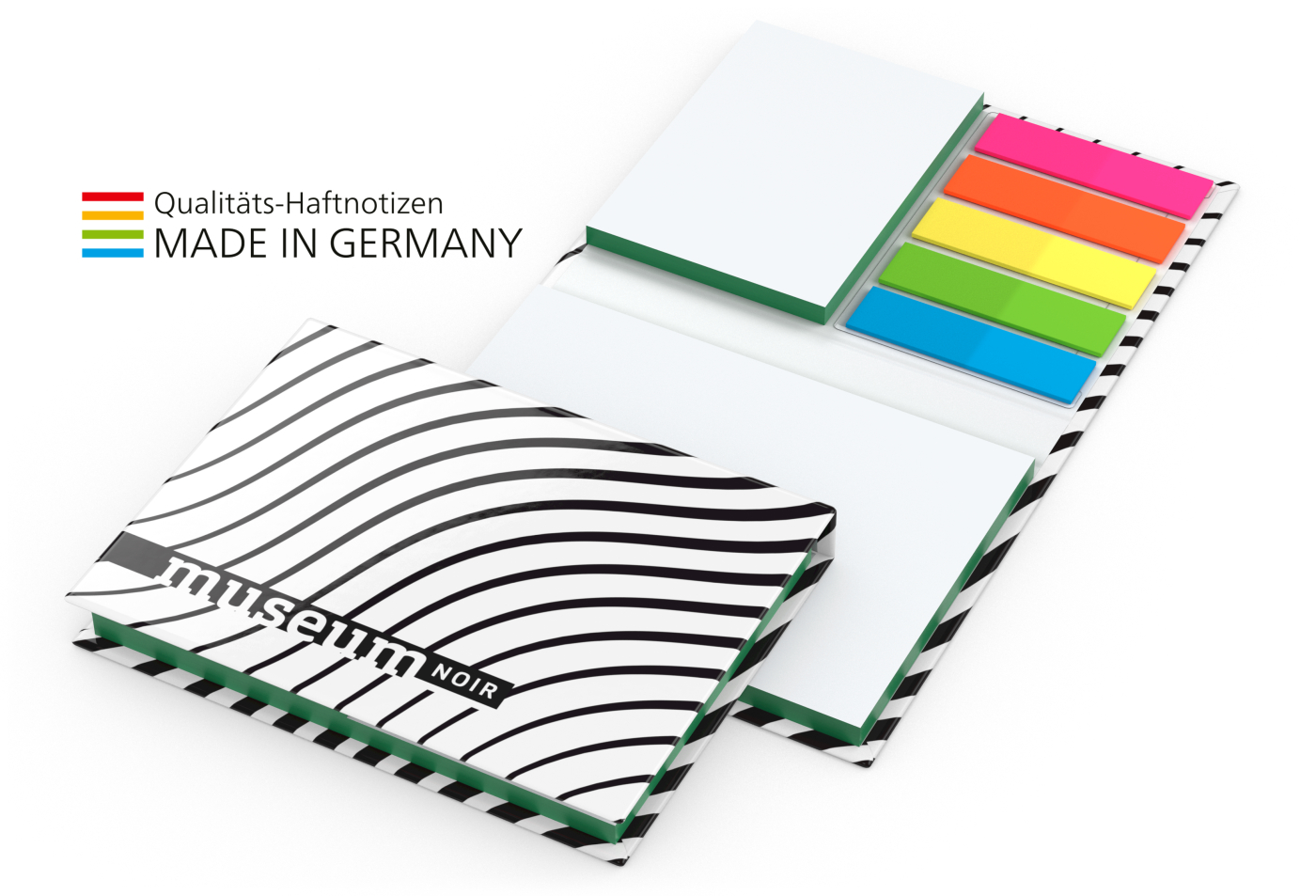 Kombi-Set Budapest White Bestseller Bookcover gloss-individuell, Farbschnitt grün