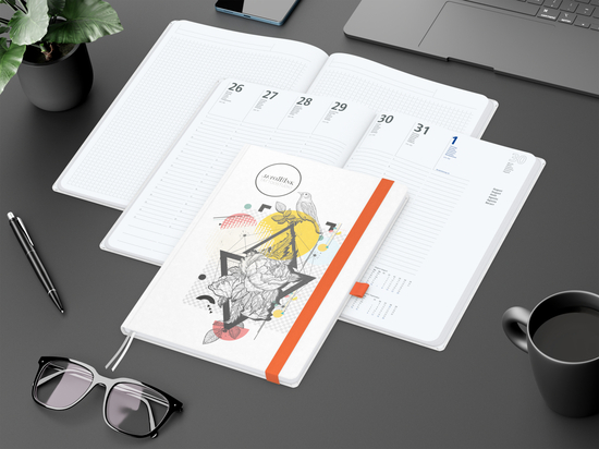 Wochenplaner Match-Hybrid White A4 Natura Bestseller