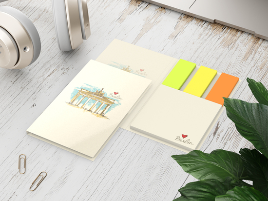 Haftnotiz-Set Berlin Softcover mit Brillantmarker
