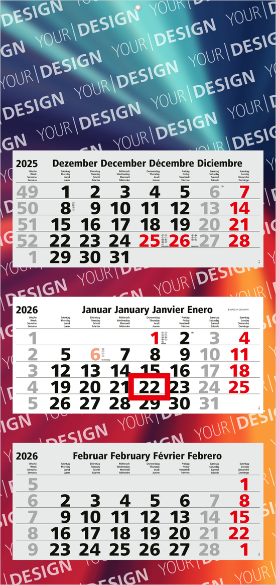 3-Monatskalender Maxi Light 3 Bestseller (Mehrblock)