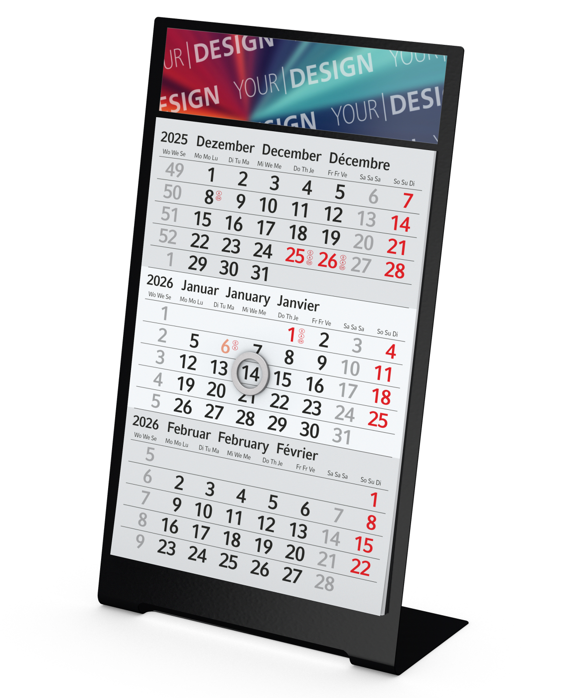 Tischkalender Desktop 3 Color, 1-Jahres-Kalendarium Bestseller
