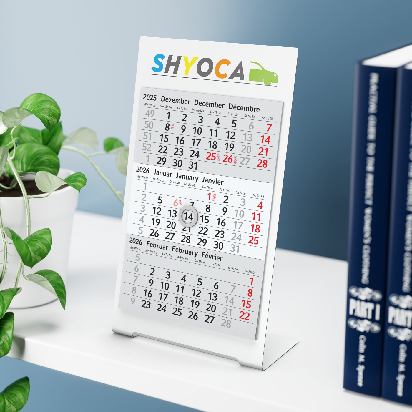 Tischkalender Desktop 3 Color, 1-Jahres-Kalendarium Bestseller