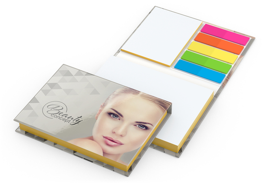 Haftnotiz-Set Prag Bookcover White Bestseller, 100/25 Blatt, Farbschnitt