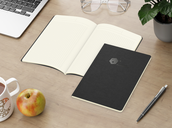Notizbuch Copy-Book Creme Bestseller, A5, schwarz