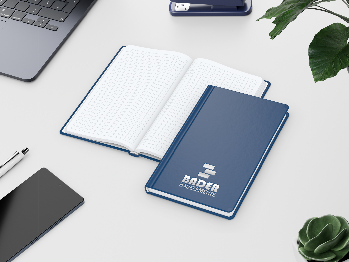 Notizbuch Easy-Book Basic Bestseller, Pocket, dunkelblau inkl. Silberprägung