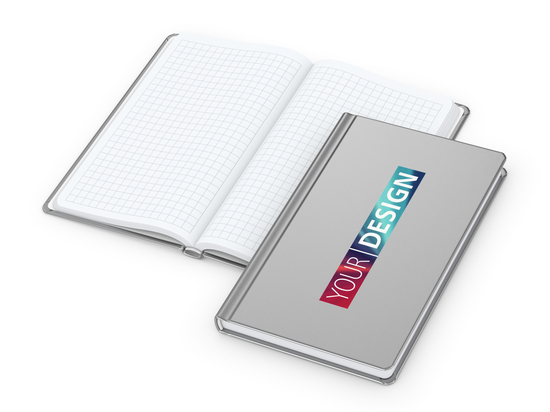 Notizbuch Easy-Book Basic Bestseller, Pocket, silber inkl. Siebdruck-Digital