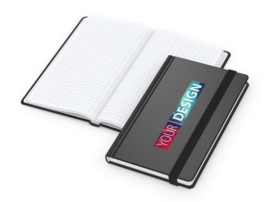 Notizbuch Easy-Book Comfort Bestseller, Pocket, schwarz inkl. Siebdruck-Digital