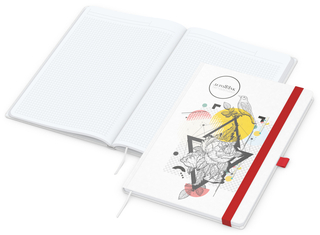 Notizbuch Match-Book White Bestseller, A4, Natura, individuell, rot