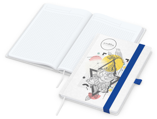 Notizbuch Match-Book White Bestseller, A5, Natura, individuell, mittelblau