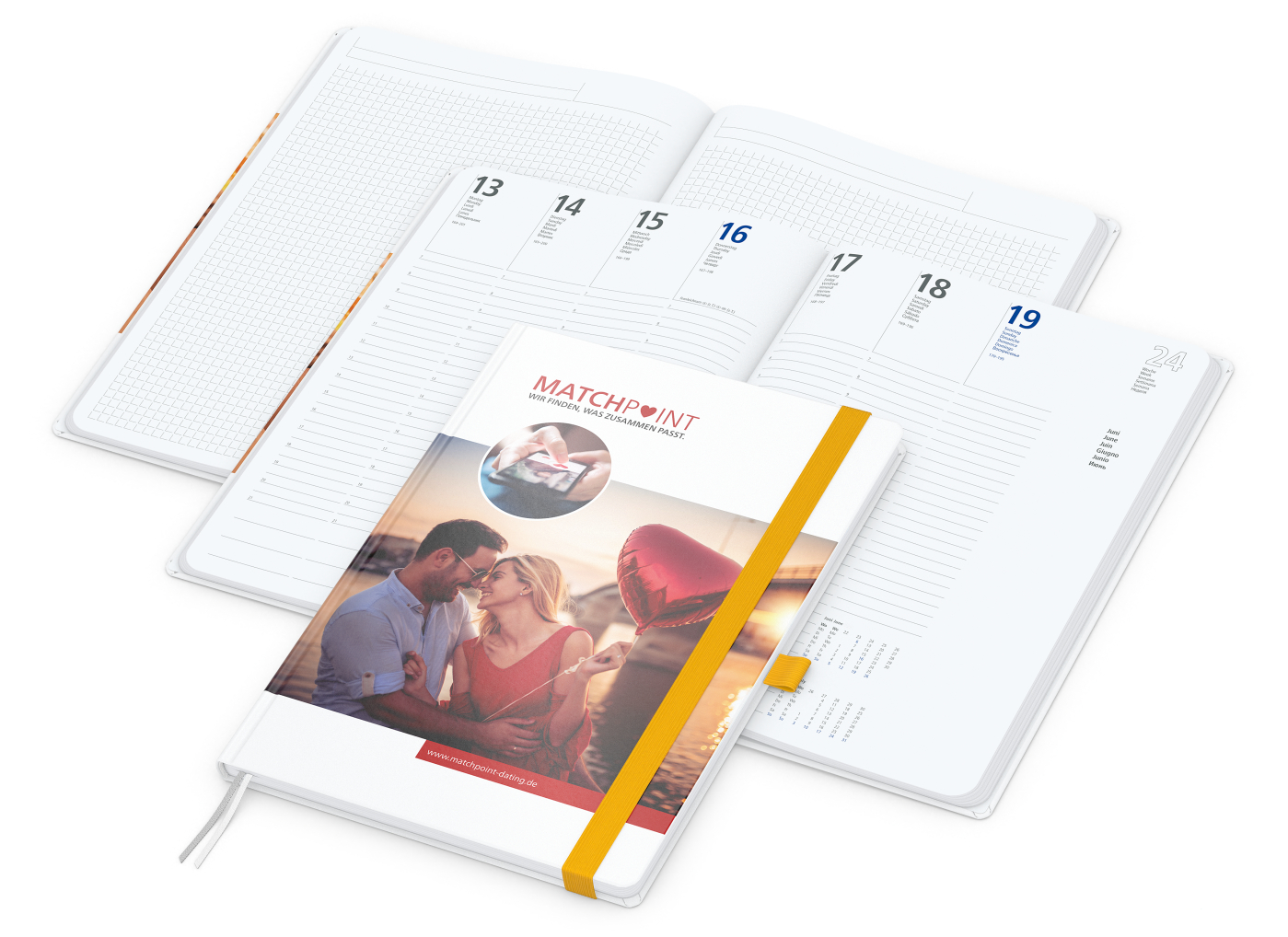 Wochenplaner Match-Hybrid White Bestseller, A4, Cover-Star gloss, gelb