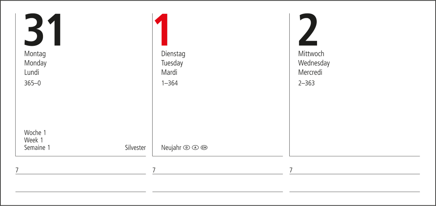 Wochenkalender Prestige Bestseller inkl. Goldprägung, dunkelblau