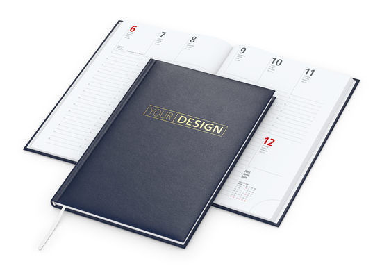 Wochenkalender Prestige Bestseller inkl. Goldprägung, dunkelblau