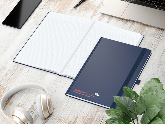 Notizbuch Vision-Book White Bestseller, A4, dunkelblau