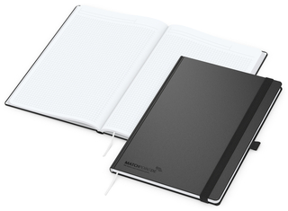 Notizbuch Vision-Book White Bestseller, A4, schwarz inkl. Prägung schwarz-glänzend