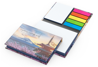 Haftnotiz-Set Wien Bookcover White Bestseller, gloss-individuell, Farbschnitt blau