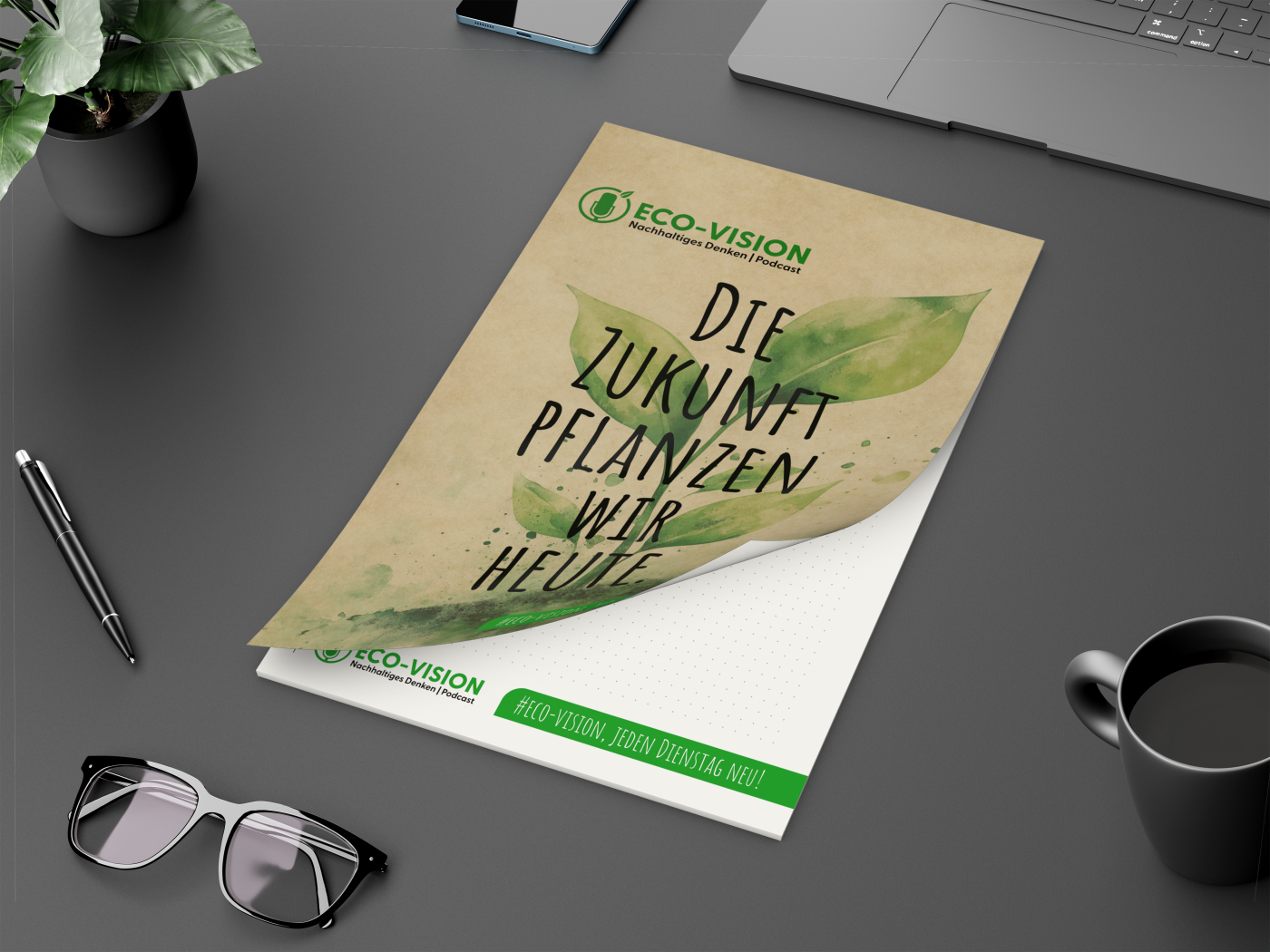 Schreibblock Cover Recycling, A4, 50 Blatt mit 2fach-Abheftlochung