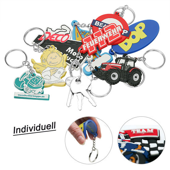 Soft-PVC-Schlüsselanhänger, ø 71-80 mm