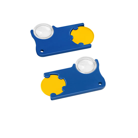 Chiphalter mit 1€-Chip und Lupe