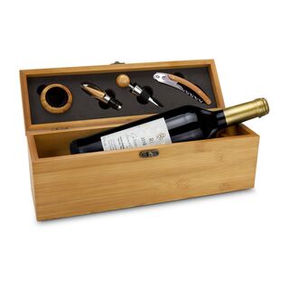 Geschenkset / Präsenteset: Wein in Bambuskiste 2K1330