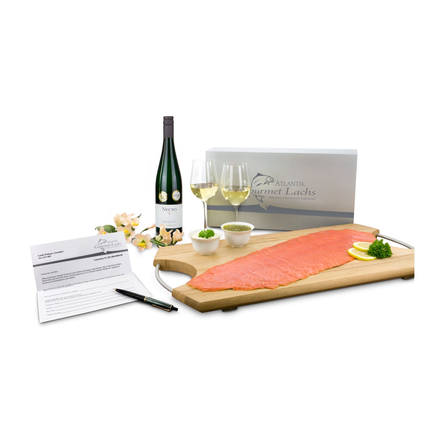 Geschenkartikel / Präsentartikel: Lachs-Gutschein: Genießer 2K1617