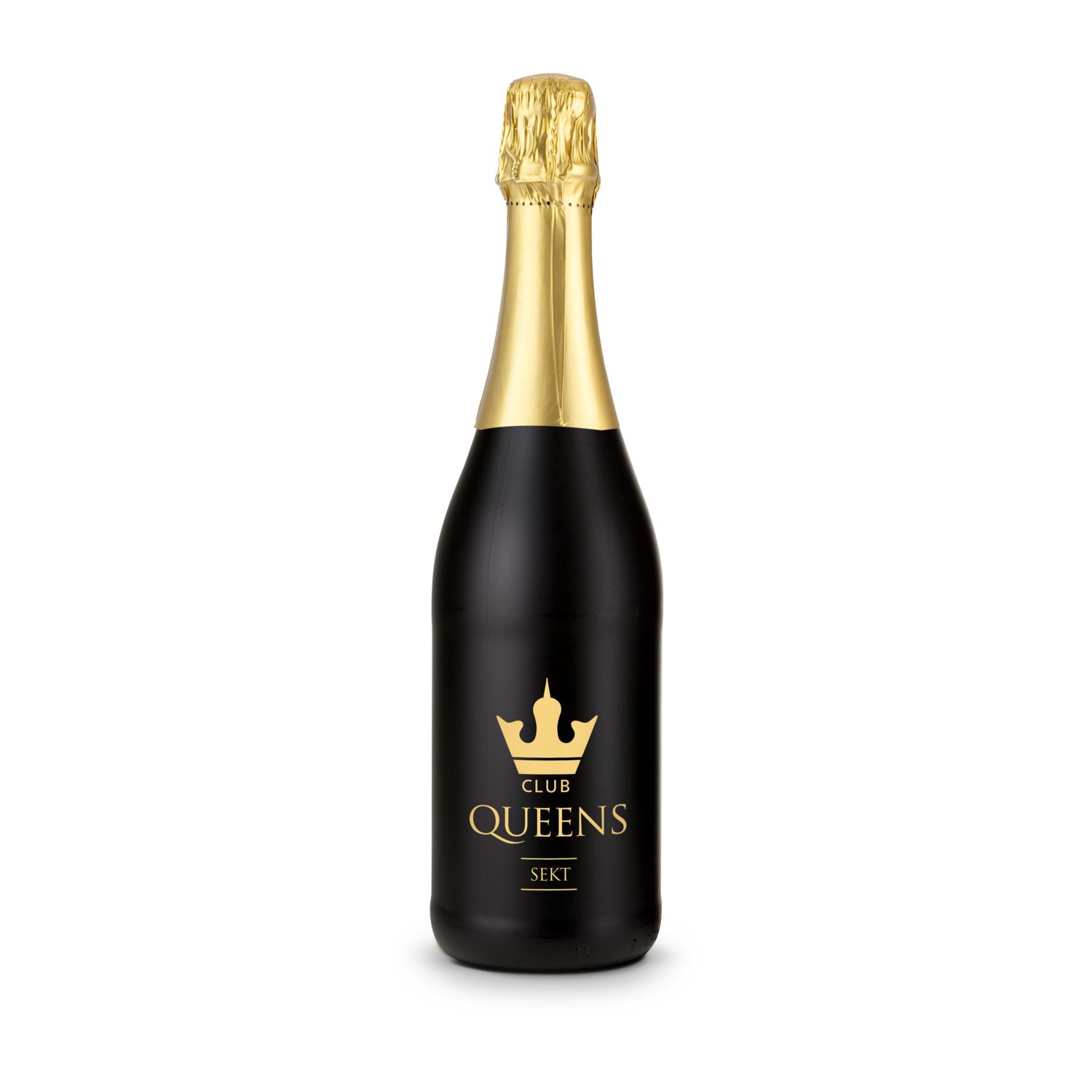 Sekt Cuvée - Flasche schwarz - Kapselfarbe Gold, 0,75 l 2K1904a