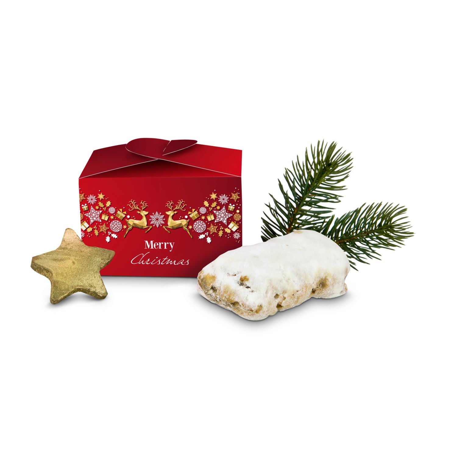 Geschenkartikel / Präsentartikel: Mini-Stollen Merry Christmas 2K2053a