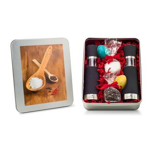 Geschenkset / Präsenteset: Oster Salz- & Pfeffermühlen - in Silberdose 2K2191o