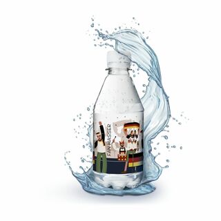 330 ml PromoWater - Mineralwasser zur Fußball Europameisterschaft - Eco Papier-Etikett 2P002Pf