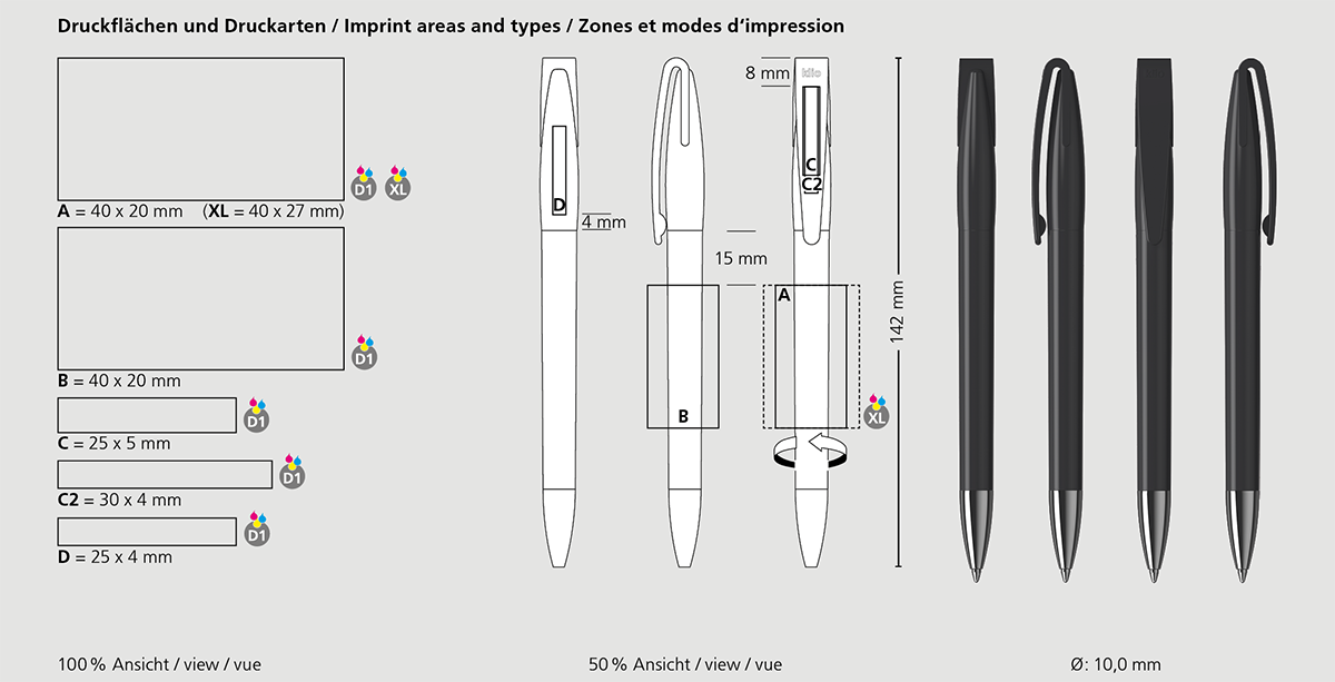 Klio-Eterna - Cobra high gloss Mn - Drehkugelschreiber