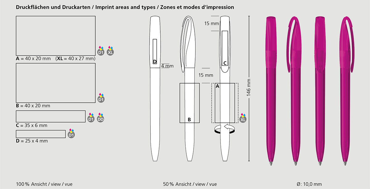 Klio-Eterna - Boa transparent - Drehkugelschreiber