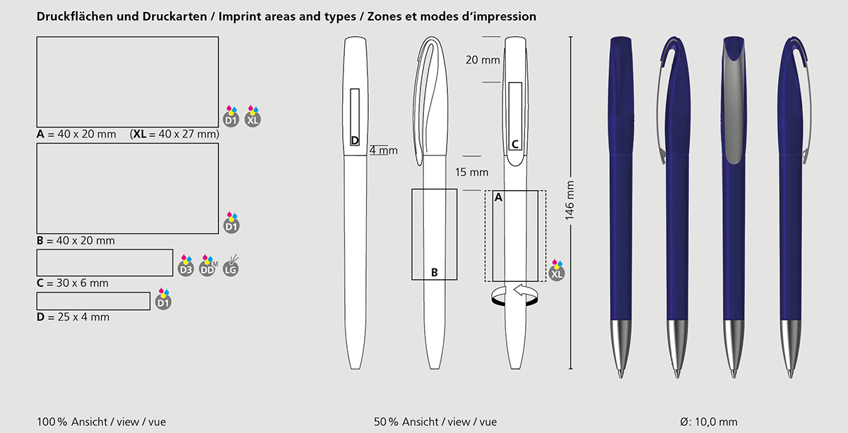 Klio-Eterna - Boa ice/transparent MMs - Drehkugelschreiber