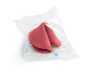 Glückskekse 7 g Rot Standard-Folie weiß