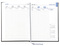 Wochenkalender "Business D" im Format 17,2 x 24 cm, deutsches Kalendarium Grau/Blau mit Leseband, 144 Seiten Fadenheftung, Eckenperforation, Einband Magic anthrazit