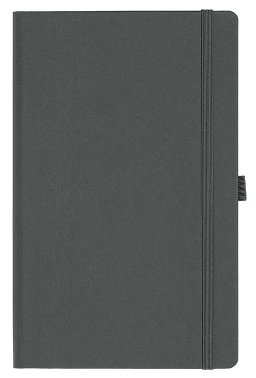 Notizbuch Style Medium im Format 13x21cm, Inhalt kariert, Einband Fancy in der Farbe Graphite