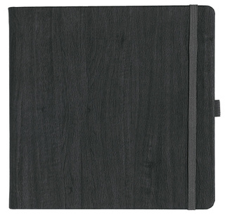 Notizbuch Style Square im Format 17,5x17,5cm, Inhalt blanco, Einband Woody in der Farbe Charcoal