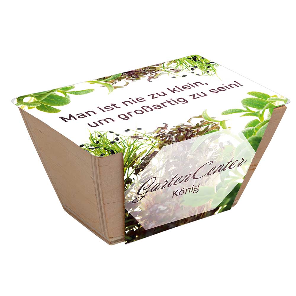 Mini-Beet mit Samen - Gewürzpaprika, 1 Seite gelasert