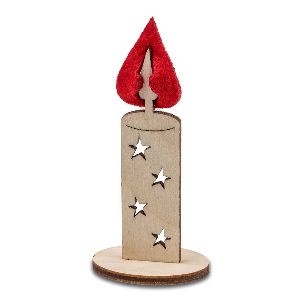 Steckfiguren-Karte Filz - Kerze 4/4-c